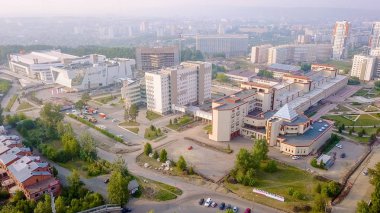 Rusya, Krasnoyarsk - 23 Temmuz 2018: Sibirya Federal Üniversitesi Dron üzerinden çok fonksiyonlu kompleks  