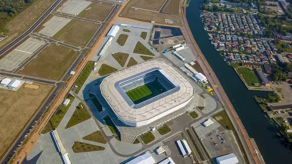 Russland Kaliningrad September 2018 Luftaufnahme Des Stadions Kaliningrad Eines Fußballstadions — Stockfoto