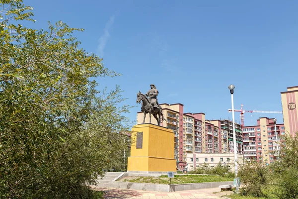 Mongolii, Ułan Bator - 08 sierpień 2018: Pomnik Kha Czyngis-chan — Zdjęcie stockowe