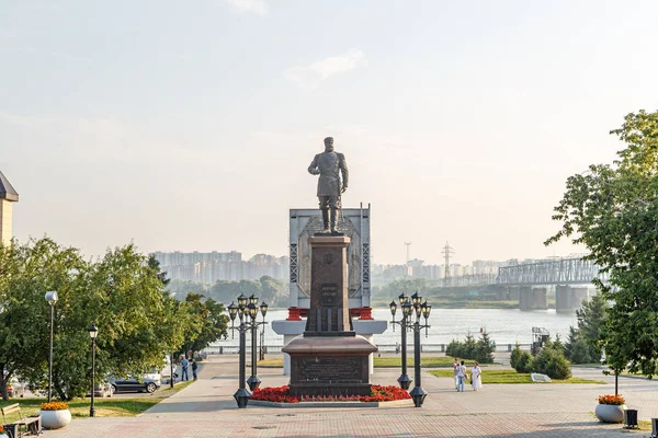 Russia, Novosibirsk - 19 luglio 2018: Monumento ad Alessandro III i — Foto Stock