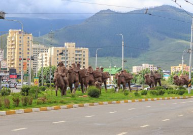 Moğolistan, Ulaanbaatar - 08 Ağustos 2018: Memorial Anıtı dedic