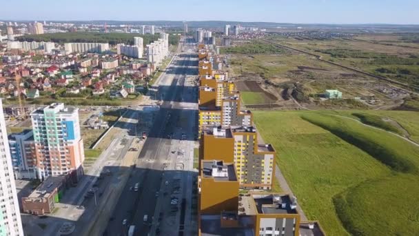 New Buildings New Area City Yekaterinburg Construction Houses Parks Roads — Stock Video