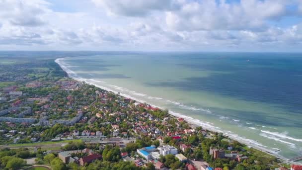 Russia Zelenogradsk Panoramic View Baltic Sea Video Ultrahd — Stock Video