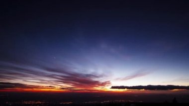 Aksaklık etkisi. Sunset ve Sicilya 'daki Samanyolu. Zaman atlamalı. Video