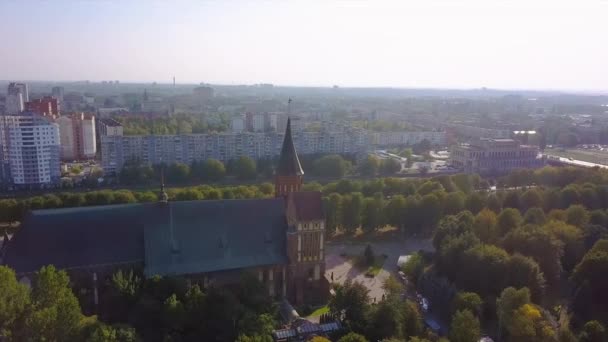 Katedra Kaliningradzie Wyspie Kant Rosja Kaliningrad Wideo Ultrahd — Wideo stockowe