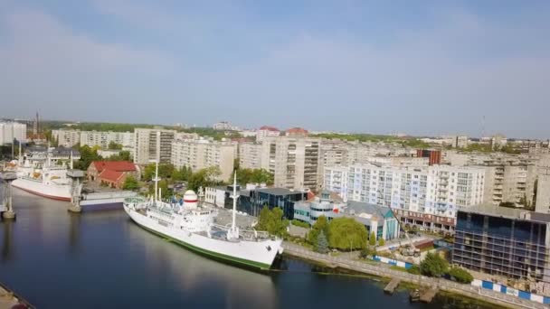 Rusya Kaliningrad Eylül 2018 Bilimsel Araştırma Gemisi Vityaz Gemi Iskelede — Stok video