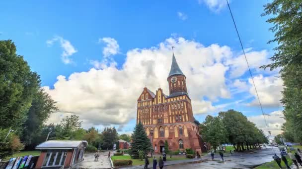 Rússia Kaliningrad Setembro 2018 Catedral Kaliningrado Ilha Kant Kirch Kaliningrado — Vídeo de Stock