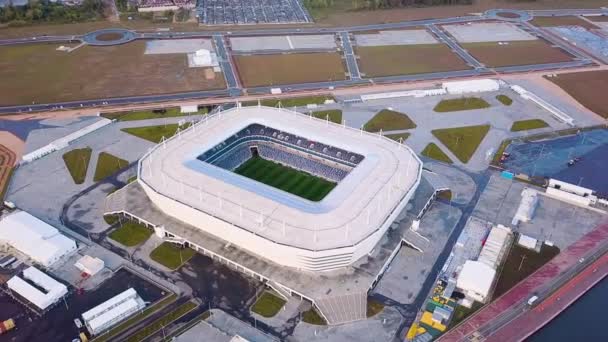 Rusya Kaliningrad Eylül 2018 Gün Batımında Havadan Görünüm Stadium Kaliningrad — Stok video