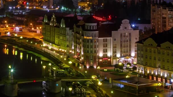 Russia Kaliningrad Settembre 2018 Lunga Transizione Dalla Notte Giorno Centro — Video Stock