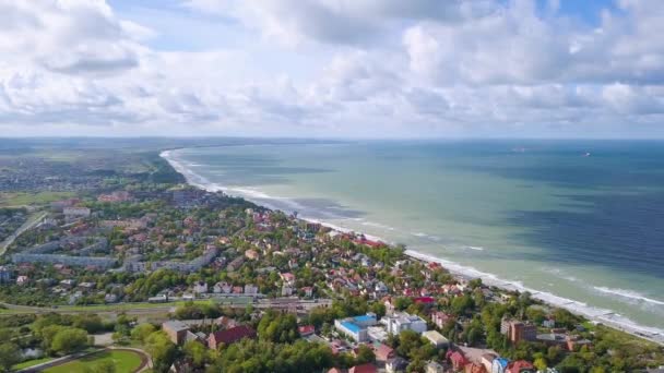 Rosja Zelenogradsk Panoramiczny Widok Morze Bałtyckie Wideo Ultrahd — Wideo stockowe