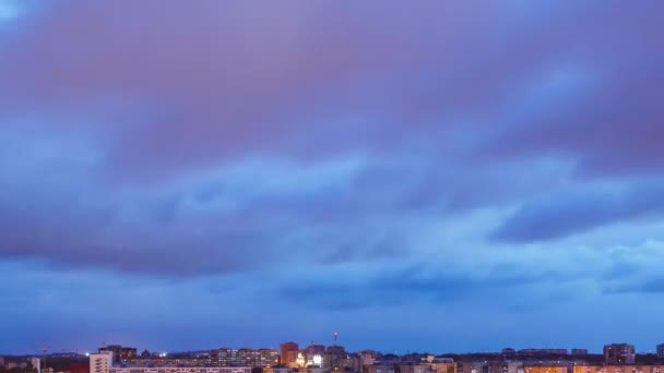 Lunga Transizione Dalla Notte Giorno Centro Città Kaliningrad Time Lapse — Video Stock