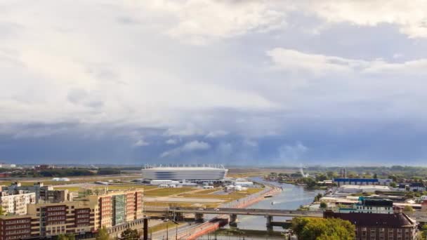 Rusya Kaliningrad Eylül 2018 Yağmurlu Hava Stadium Kaliningrad Kaliningrad Futbol — Stok video