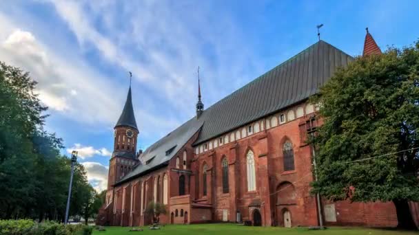 Kaliningrad Katedralen Kant Kirch Kaliningrad Ryssland Hdr Tidsfördröjning Video Ultrahd — Stockvideo