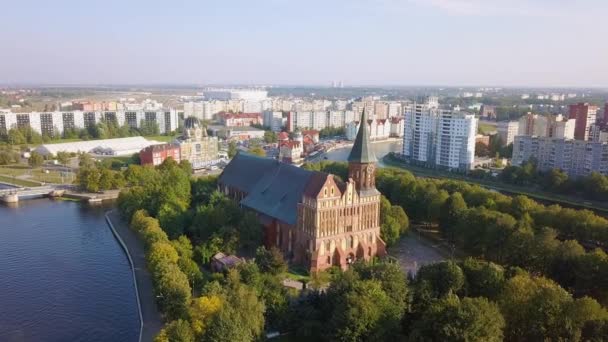 Catedral Kaliningrado Isla Kant Rusia Kaliningrado Vídeo Ultrahd — Vídeos de Stock