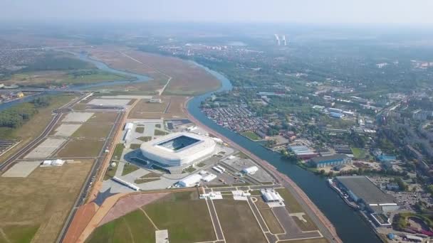 Russia Kaliningrad September 20Th 2018 Aerial View Stadium Kaliningrad Football — Stock Video