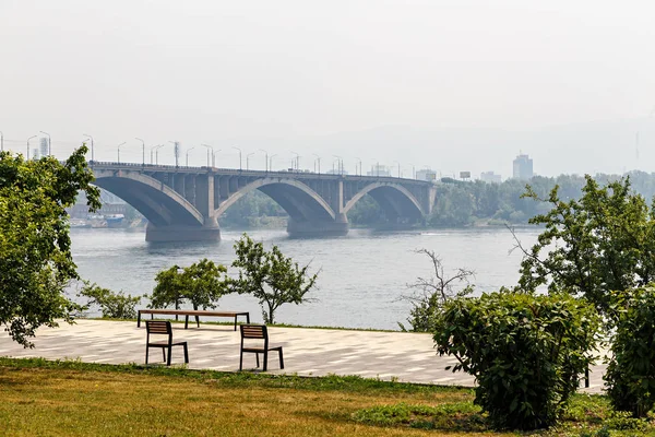 Bridge over the river Yenisei in the city of Krasnoyarsk - Commu