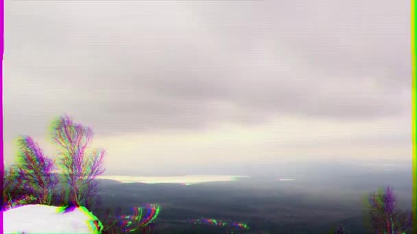 Efeito Falha Corra Rapidamente Nuvens Neve Time Lapse Vídeo Ultrahd — Vídeo de Stock