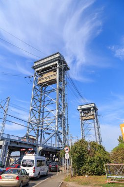 Rusya, Kaliningrad - 20 Eylül 2018: İki katlı köprü 