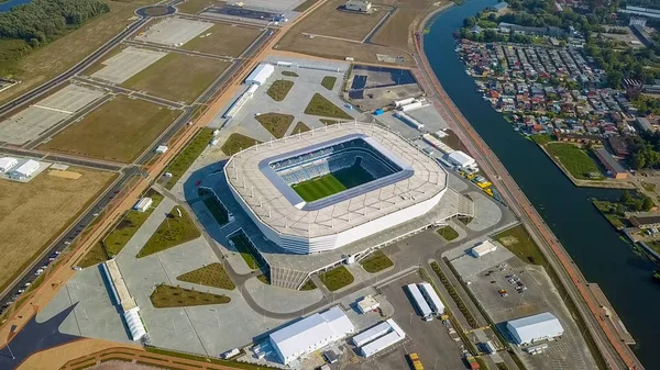 Russland Kaliningrad September 2018 Luftaufnahme Des Stadions Kaliningrad Eines Fußballstadions — Stockfoto