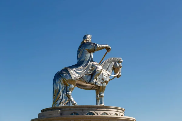 Mongolia, Ulaanbaatar - 08 agosto 2018: Statua equestre di Ge — Foto Stock