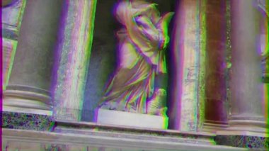 Aksaklık etkisi. Panteon içinde heykel. Roma, İtalya. Video. UltraHD (4k)