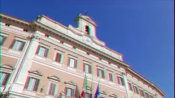 Glitch Effekt Palazzo Montecitorio Rom Italien Februari 2015 Barockpalats Som — Stockvideo