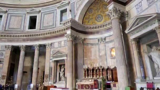 Effet scintillant. Panthéon, à l'intérieur. Rome, Italie. Vidéo. UltraHD (4K )