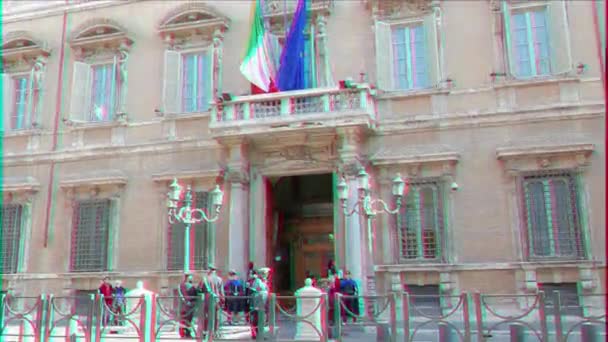 Efeito Falha Palazzo Madama Roma Itália Fevereiro 2015 Residência Senado — Vídeo de Stock