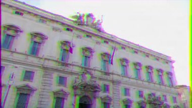 Aksaklık etkisi. Consult Sarayı. Roma, İtalya. Video. UltraHD (4k)