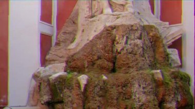 Aksaklık etkisi. Palazzo Barberini Çeşmede. Roma. İtalya, Roma, İtalya. Video. UltraHD (4k)