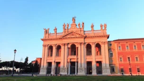 Effetto Glitch Basilica San Giovanni All Alba Roma Italia Timelapse — Video Stock