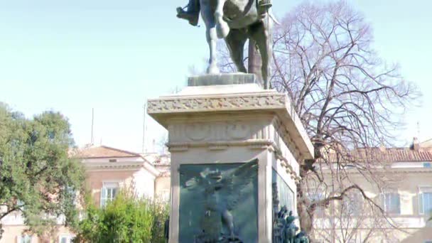 Efecto Fallo Técnico Monumento Carlos Alberto Por Romanelli Roma Italia — Vídeo de stock