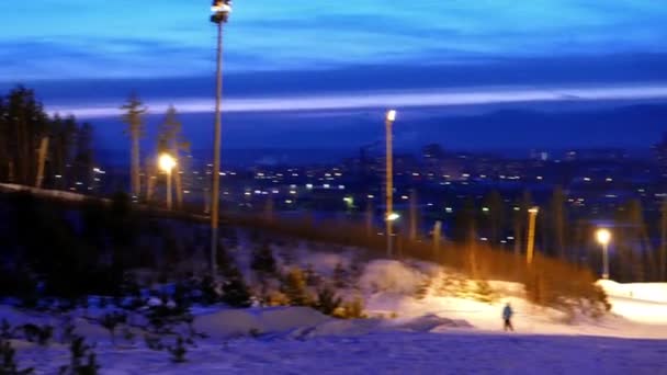 Efecto Fallo Técnico Descenso Panorámico Desde Montaña Vídeo Ultrahd — Vídeos de Stock