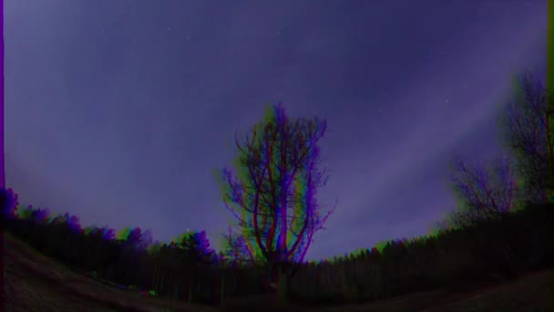Effet scintillant. L'étoile cache le brouillard. Temps écoulé. Vidéo. UltraHD (4K )
