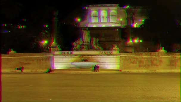 Glitch Effect Fontana Della Dea Roma Piazza Del Popolo Rome — Stockvideo