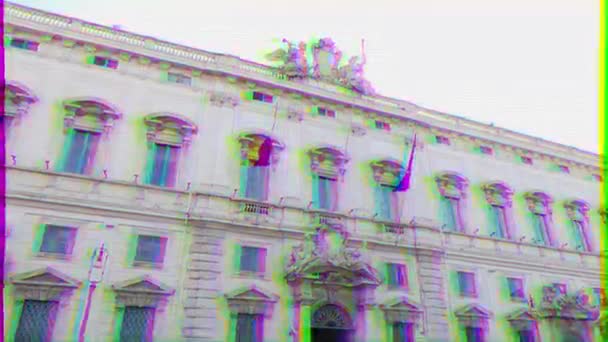 Glitch Effekt Consult Palace Rom Italien Februari 2015 Den Byggdes — Stockvideo