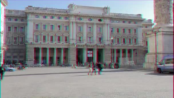 Aksaklık Etkisi Piazza Colonna Rome Talya Şubat 2015 Marcus Aurelius — Stok video
