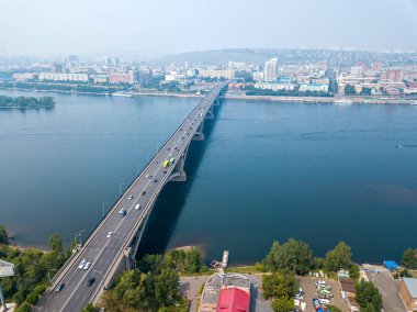 Rusya, Krasnoyarsk - 23 Temmuz 2018: Genel havadan görünümü 