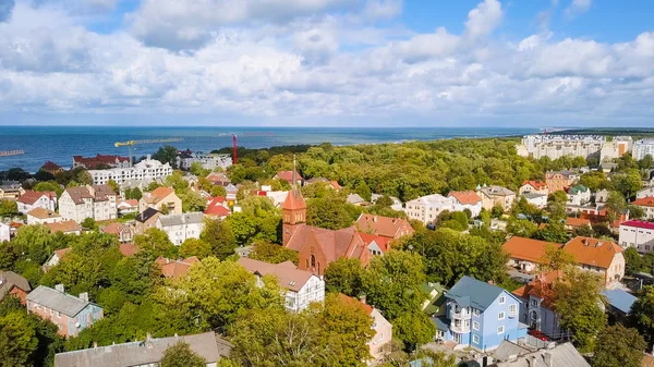 Rosja, Zelenogradsk - Katedra Przemienienia Pańskiego, z Drone — Zdjęcie stockowe