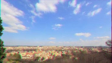 Aksaklık etkisi. Janiculum Tepesi 'nden (Gianicolo). Roma. İtalya. Timelapse. Video. UltraHD (4k)