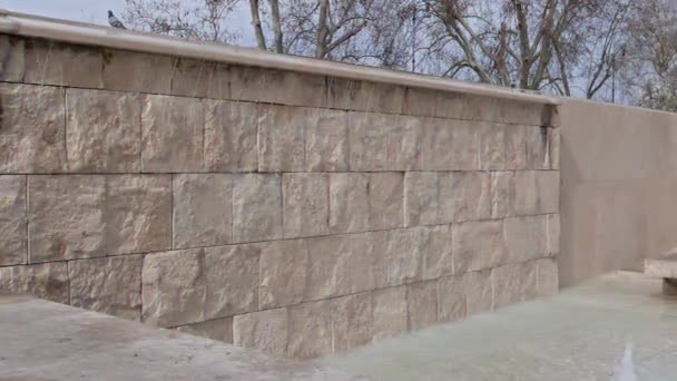 Rom Italien Februari 2015 Fountain Nära Museo Dell Ara Pacis — Stockvideo