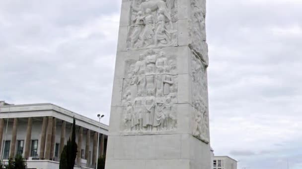 Škubnutí Obelisco Marconi Piazza Guglielmo Marconi Okrsek Eur Řím Itálie — Stock video