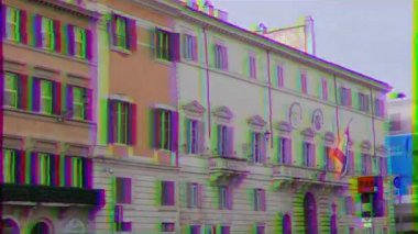 Roma, Italya-22 Şubat, 2015: Roma 'da büyük Barok merdiven. 138 basamaklardan oluşur. Glitch etkisi.  