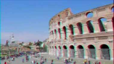 Aksaklık etkisi. Kolezyum, Panormo. Roma, Italya. Video. UltraHD (4k)