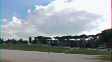 Aksaklık etkisi. Circo Massimo, Panorama. Roma, Italya. Video. UltraHD (4k)