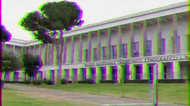 Arıza etkisi. Museo Nazionale Preistorico Etnografico Luigi Pigorini. Bölgeden. Roma, İtalya. Video kaydı. Ultrahd (4k)
