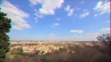 Aksaklık etkisi. Janiculum Tepesi (Gianicolo) görünümü. Roma. İtalya. Zaman atlamalı. Video. UltraHD (4k)