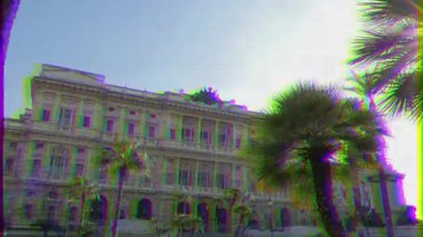 Aksaklık etkisi. Adalet Sarayı. Roma, Italya-18 Şubat 2015: yüksek temyiz mahkemesi ve yargı Halk Kütüphanesi 'nin koltuğu. Video. UltraHD (4k)