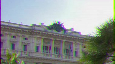 Aksaklık etkisi. Adalet Sarayı. Roma, Italya-18 Şubat 2015: yüksek temyiz mahkemesi ve yargı Halk Kütüphanesi 'nin koltuğu. Video. UltraHD (4k)