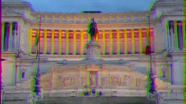 Aksaklık etkisi. Vittorio Emanuele II (Vittoriano). Sayfanın Üstü. Roma, Italya. Video